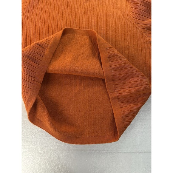 VTG Abercrombie Fitch Sweater Men XL Orange Acrylic Muscle 3D Rib Sweatshirt 90s - Picture 9 of 9